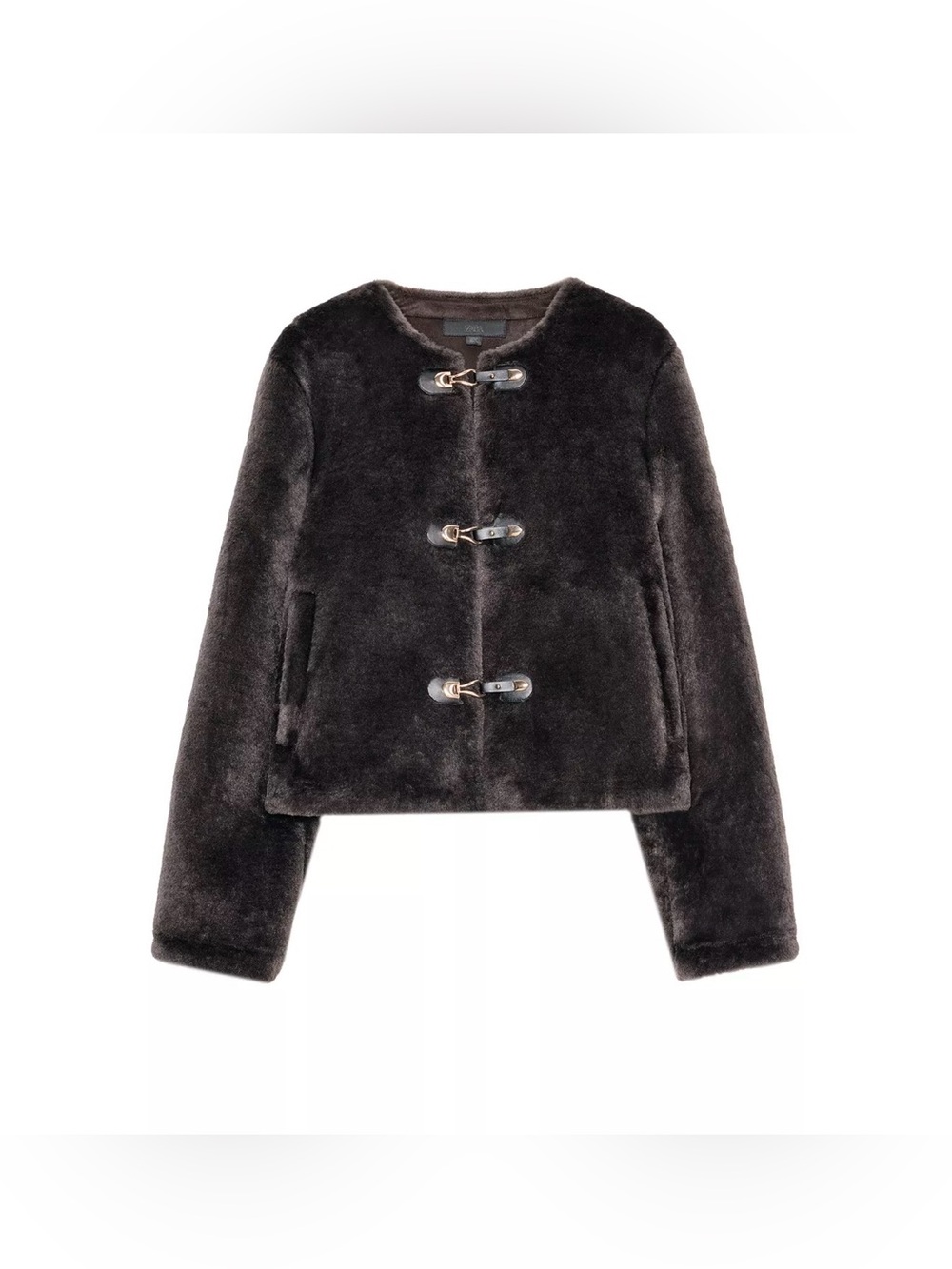Zara Double-Faced Teddy Jacket - Brown SZ XS NWOT